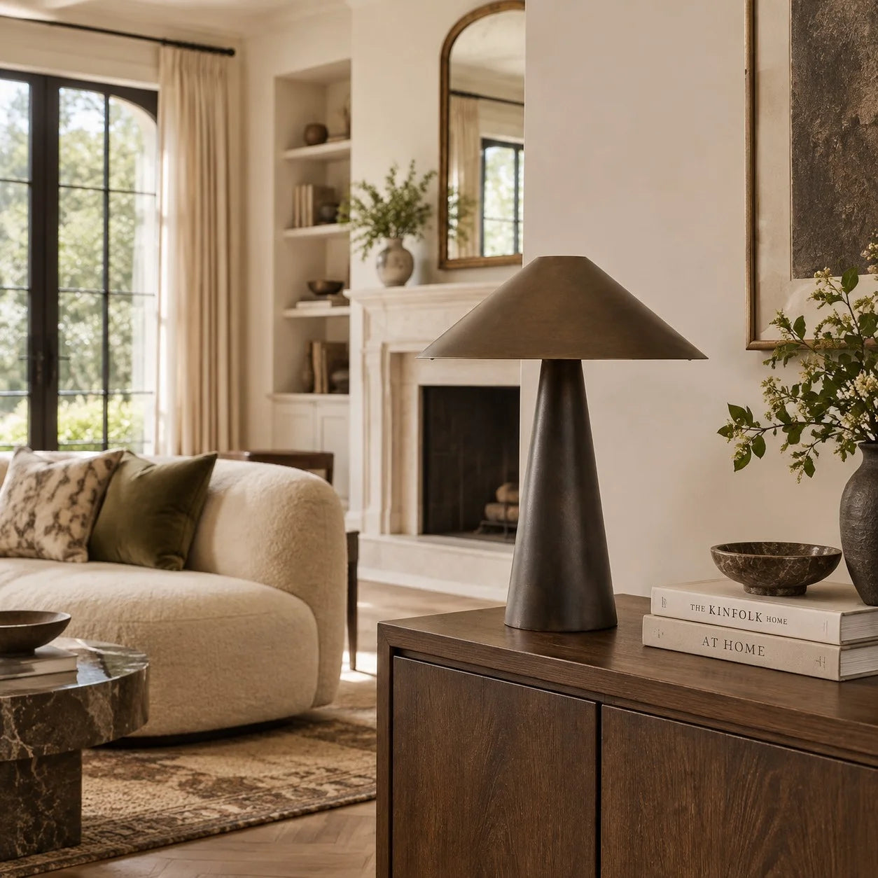 Azra table lamp in an entryway scene