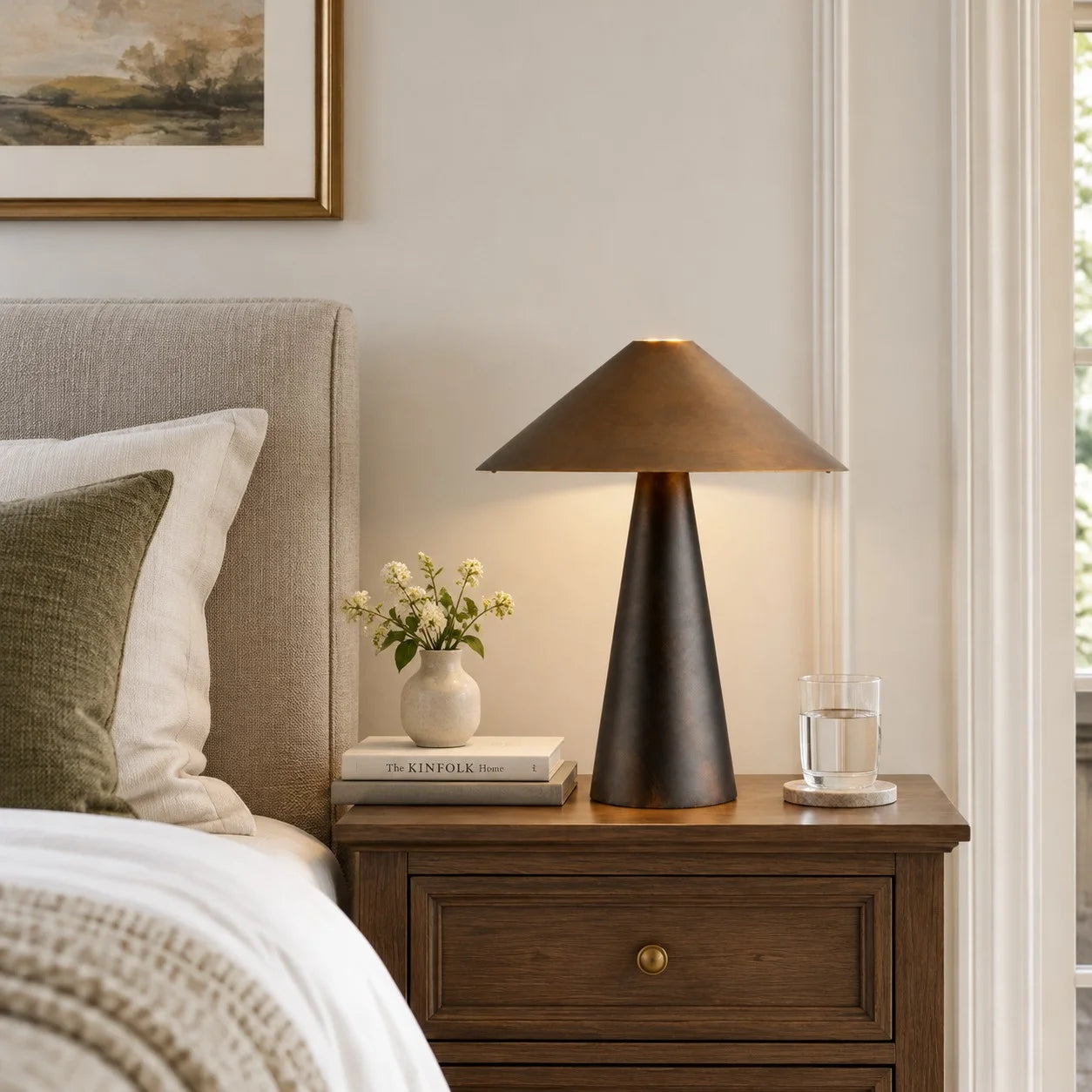 Azra table lamp in a bedroom scene