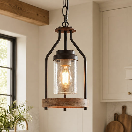 Emrys Industrial Farmhouse Cage Cylinder Metal Pendant Light