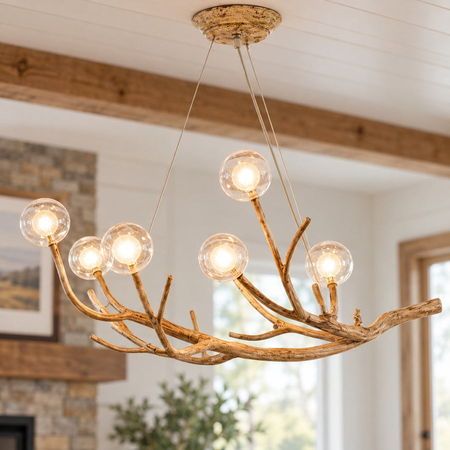 Nordic Rustic Tree Branch Hanging Chandelier