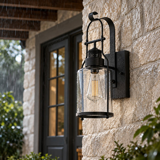 Dakota Industrial Metal Glass Jar Wall Sconce