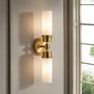 Stella Industrial Tube Glass Double Sconce