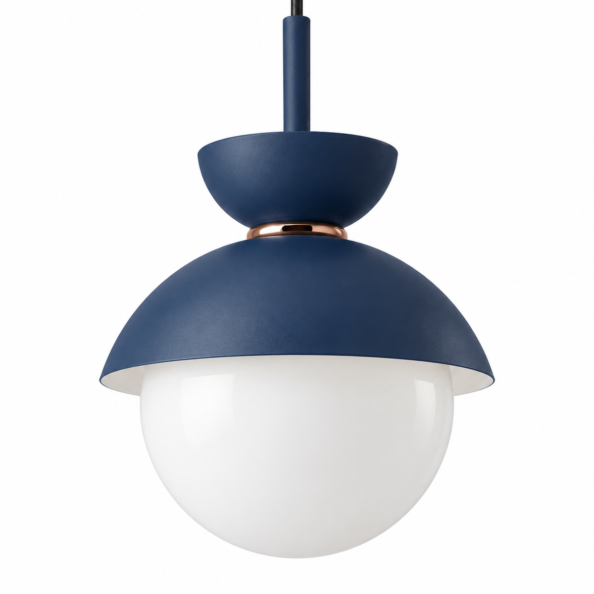 Navy blue Zosia smooth opal glass globe detail