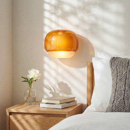 Ellie Modern Tinted Colorful Glass Kinoko Shade Wall Sconce