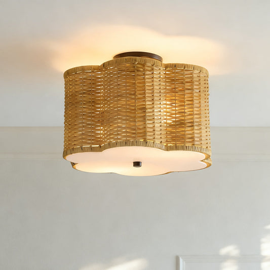 Silas Bohemian Rattan Flower Ceiling Light