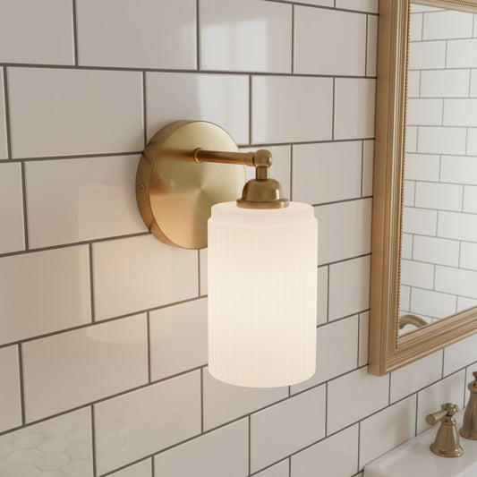 Stella Vintage Ribbed Glass Wall Sconce