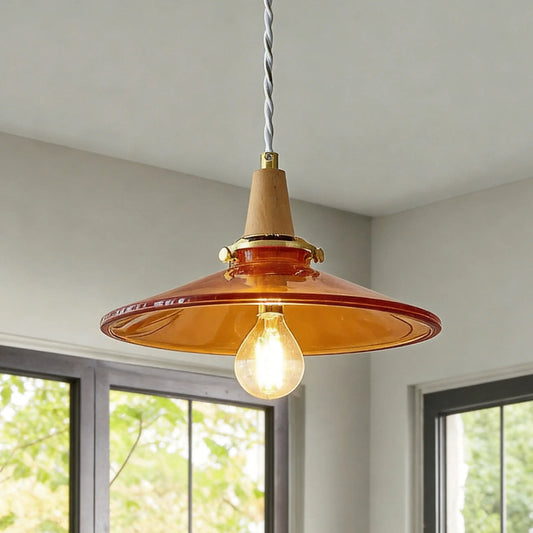 Stilbon Nordic Creative Umbrella Orange Glass Pendant Light