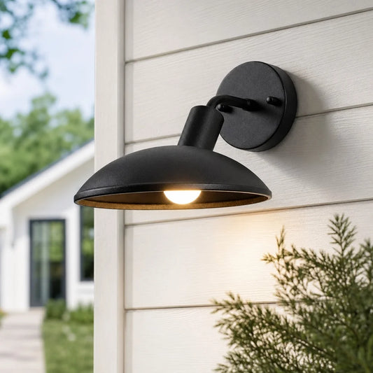 Jorun Minimalist Round Outdoor Metal Wall Sconce