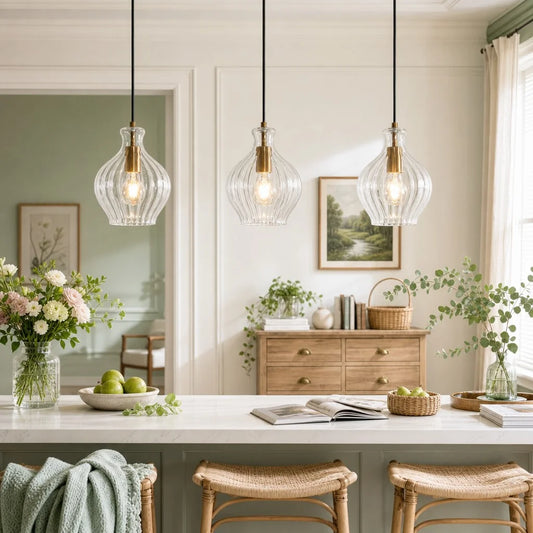 Eadlin Mid-century Modern Brass Pendant Light