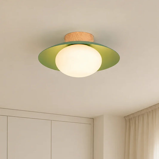 Eli Minimalist LED Round Metal and Glass Ceiling Light