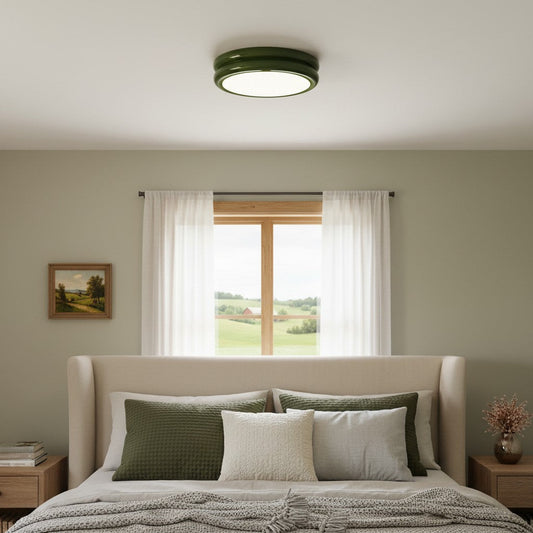 River Modern Green Circular Ceiling Light