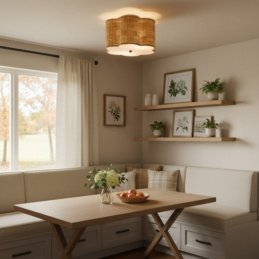 Silas Bohemian Rattan Flower Ceiling Light