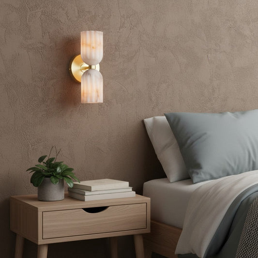 Lysander Modern Art Alabaster Wall Sconce