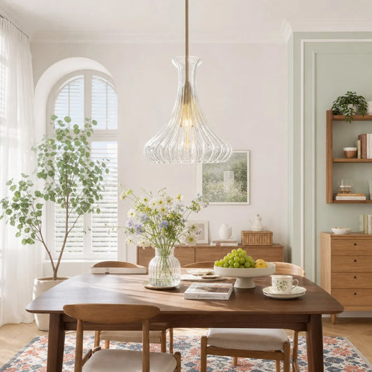 Morven Modern Carafe Fluted Glass Pendant Light