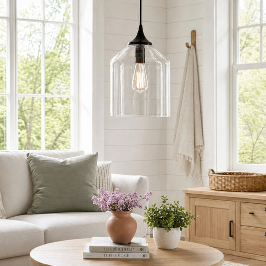 Lilibet Farmhouse Clear Glass Pendant Light