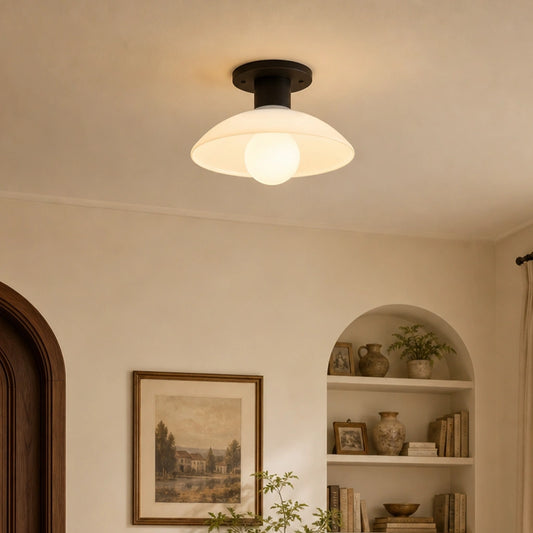 Glode Minimalist Scandinavian Glass Flush Mount Light