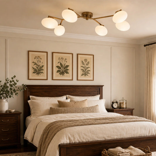 Clees Modern 6 Light Branch Frosted Glass Linear Ceiling Light