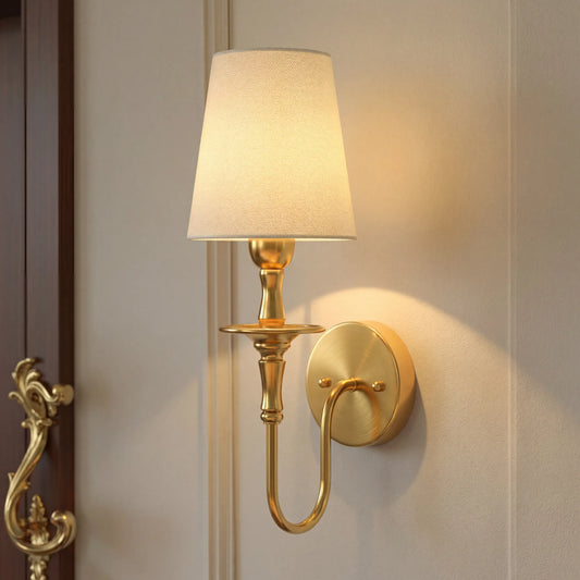 Xanthe Retro Classic Gold Curving Arm Wall Sconce