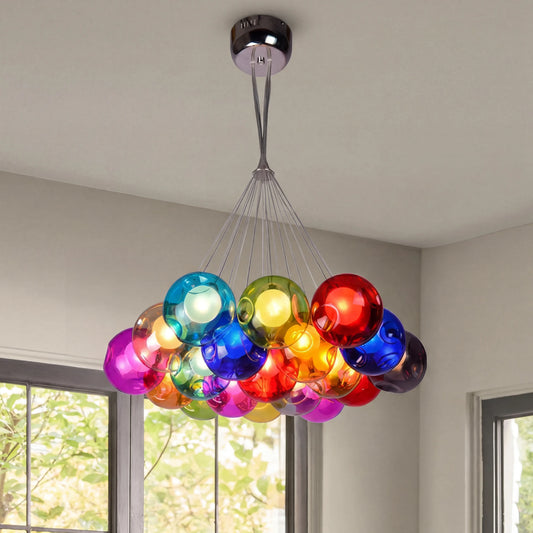 Modern Glass Ball Chandelier for Living Room, Store, Office, Dining Table