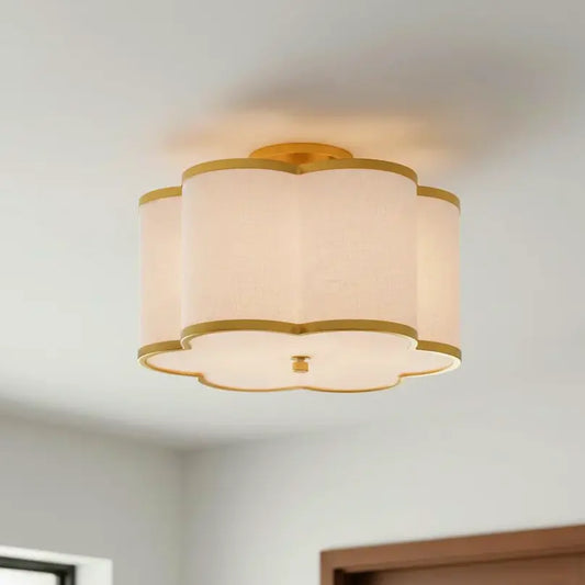 Kathy Modern Linen Flower Flush Mount Ceiling Light