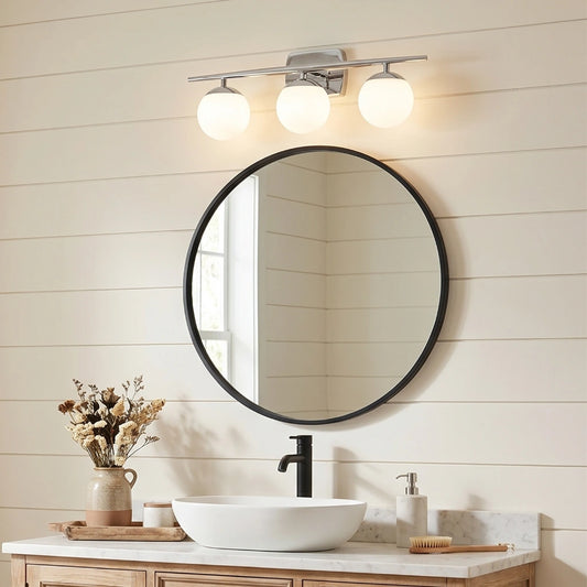 Towanda Modern 3-Light Globe Opal Glass Vanity Light