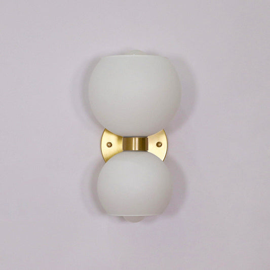 Round White Glass Bedroom Wall Lamp