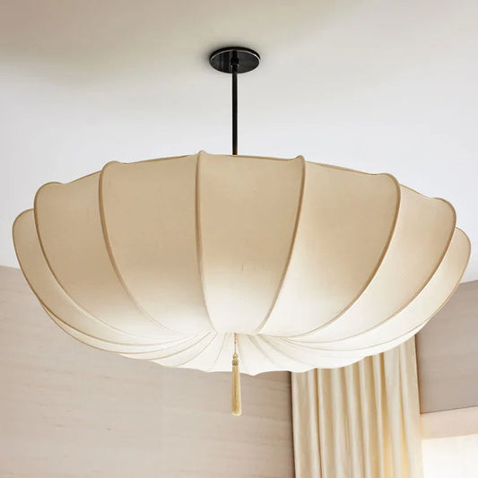 Nordic Cream Fabric Pendant Light for Home and Office - Wabi Sabi Chandelier