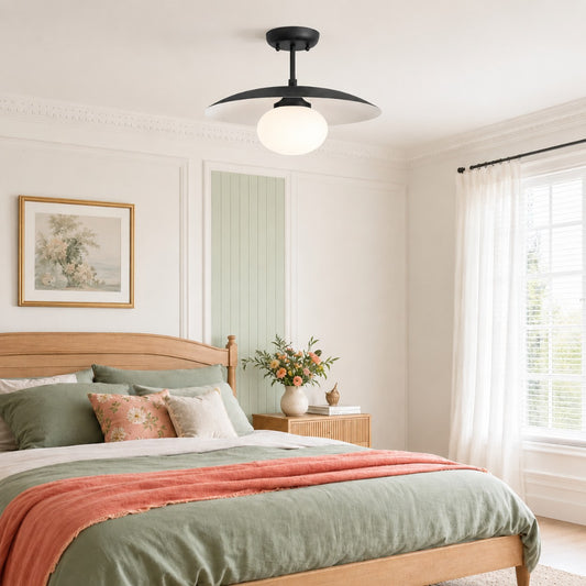 Domia Modern Metal Semi Flush Mount Ceiling Light