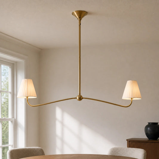 Vintage Arc Arm Multi Heads Fabric Chandelier