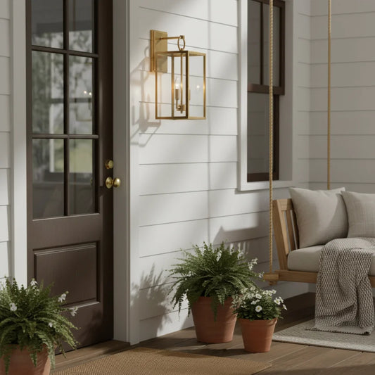 Classic Wrought Iron Glass Lampshade Wall Lamp with Double Light