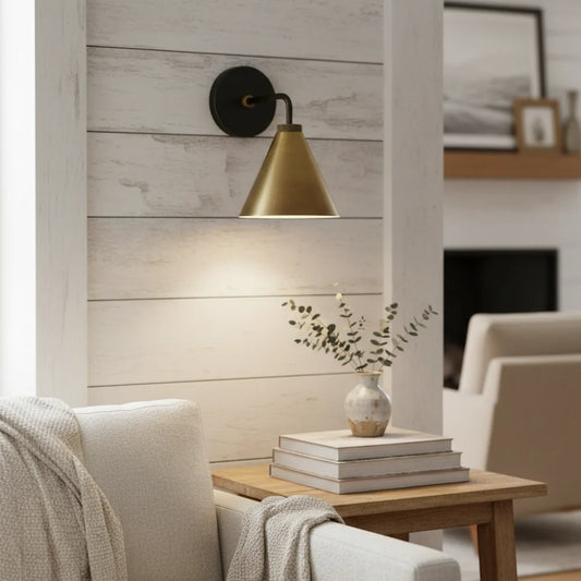 Modern Minimalist Metal Swing Arm Cone Wall Lamp