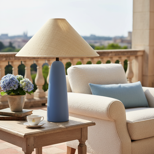 Serin Modern Woven Raffia Pleated Linen Table Light