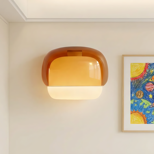 Modern Tinted Colorful Glass Kinoko Shade Wall Sconce