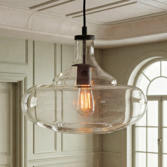 Industrial Gourd Glass Shade  Pendant Light