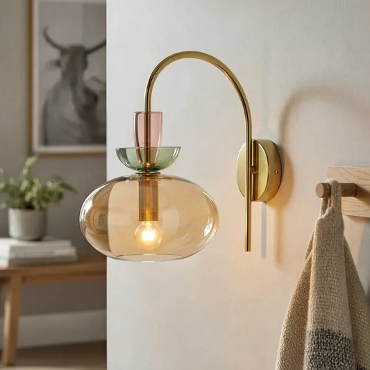 Mira Minimalist Color Transparent Glass Wall Light