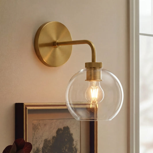 Kaia Modern Globe Glass Wall Sconce