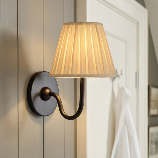 Vintage Drum Pleated Fabric Shade Wall Sconce