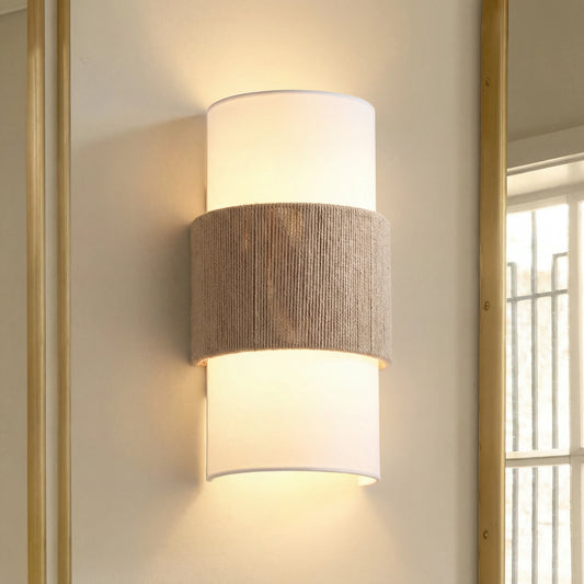 Freya Nordic Minimalist Linen Cylindrical Wall Light