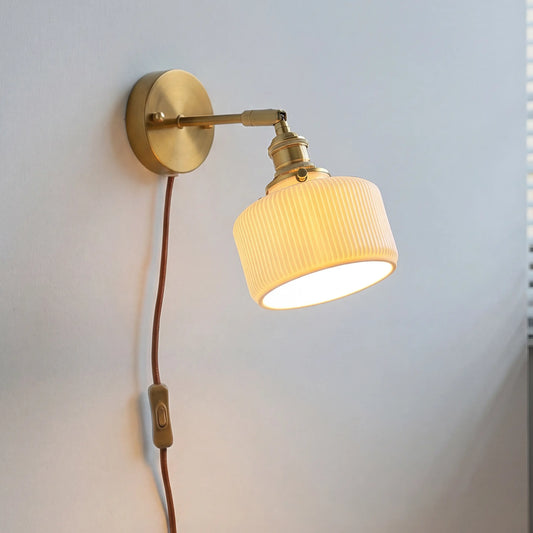 Ceramic Glass Plug In Wall Sconce Light - 227GBWL