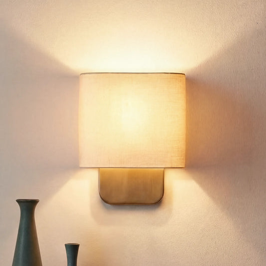Maris Modern Linen Shade Metal Wall Sconce