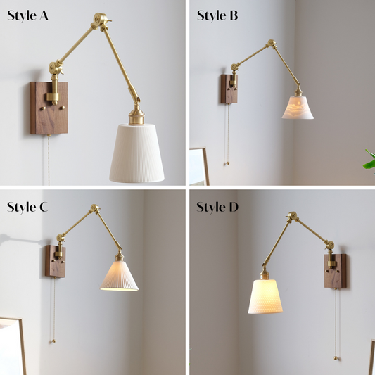 Wood Glass Ceramic Wall Light - 122WL
