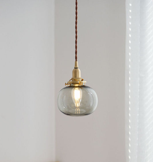 Ribbed Globe Glass Pendant Light - 228GPL