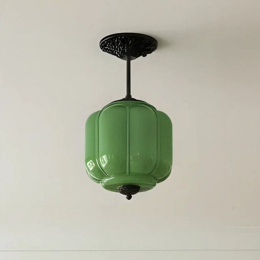 Vintage Eloise Cream Milk Glass Lantern Eloise Ceiling Light