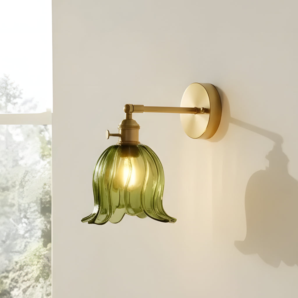 Colin Natural Floral Glass Wall Light | Mergelighting – Merge Lighting