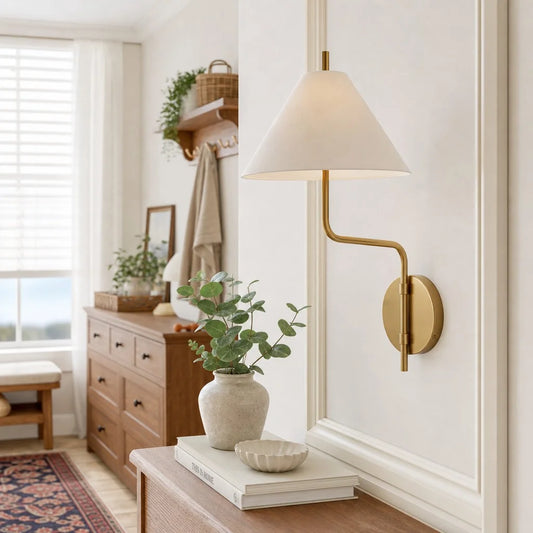 Taras Nordic Fabric Metal Wall Sconce