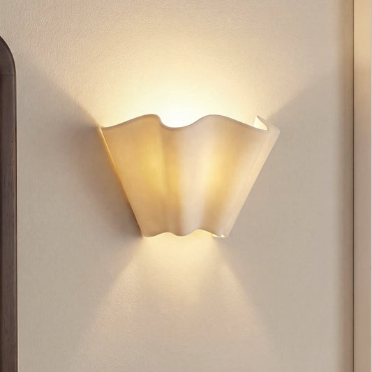 Issac Modern Ivory Floral Linen Wall Lamp