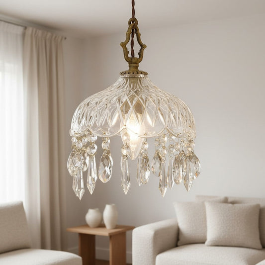 Karina Luxury Grid Crystal Glass Pendant Light