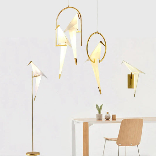 Origami Bird LED Chandelier: Stylish Lighting for Home, Restaurant, or Nursery