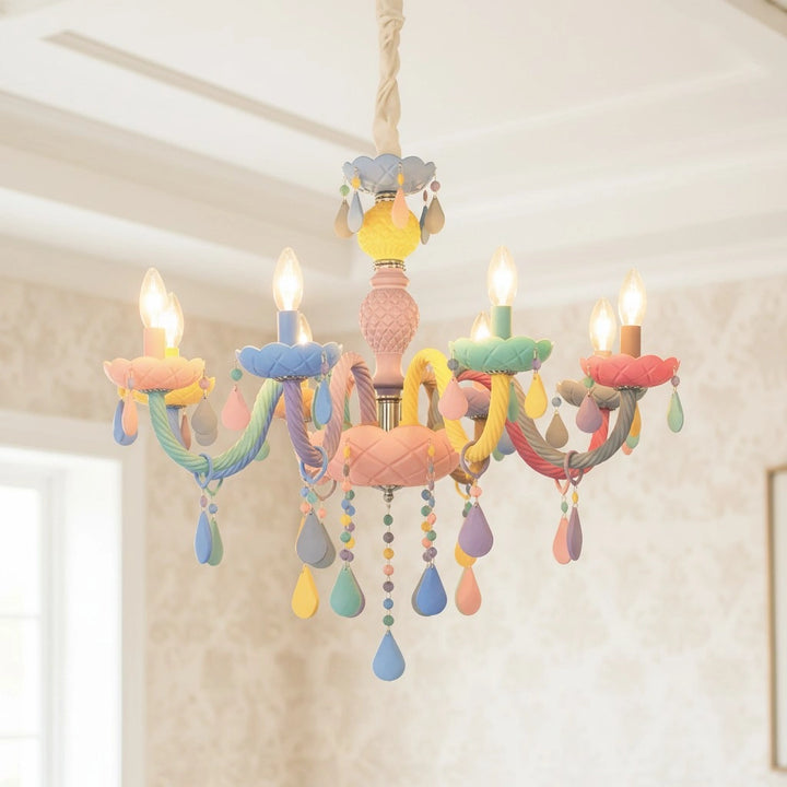 Rainbow Crystal Chandelier for Bedroom & Children's Room