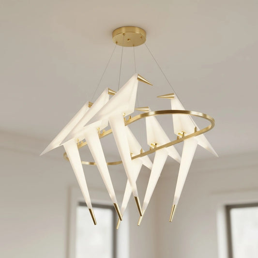 Origami Bird LED Chandelier: Stylish Lighting for Home, Restaurant, or Nursery